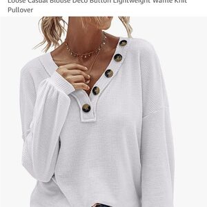 White Oversized Buttoned Blouse